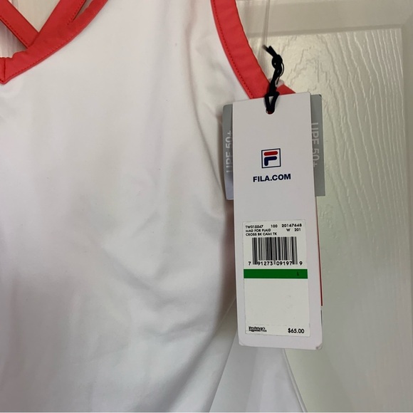 NWT FILA White Strappy Racerback Athletic Tank Top, size L - Picture 6 of 12